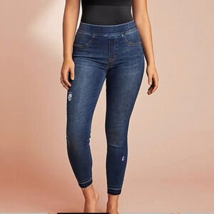 Spanx Distressed Released Hem Ankle Length Denim Leggings - Size Small
